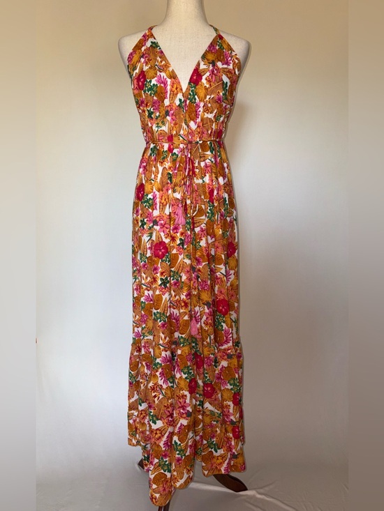 Parole Queen Dresses & Skirts - Halter Floral Maxi Dress with Tropical Floral Print Size M (European Brand)